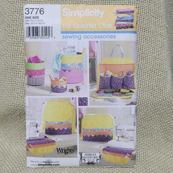 Vintage Simplicity Patttern #3776 Sewing Accessories from the Fat Quarter Club b - Picture 1 of 6